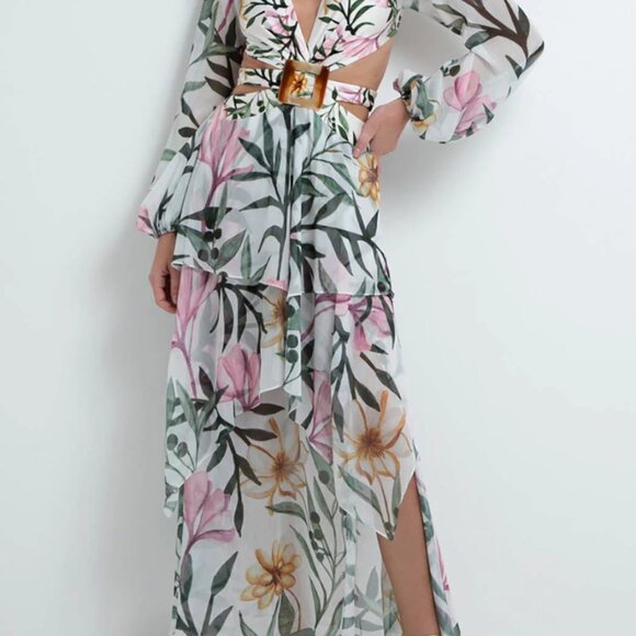 PATBO Jasmin Belted Cutout Maxi Dress - Picture 1 of 14